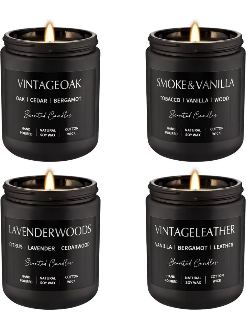 4-Piece Scented Candle Set - Aromatherapy Soy Candles for Relaxation & Home